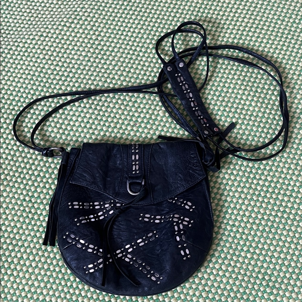 Calleen Cordero Black Leather Crossbody Bag